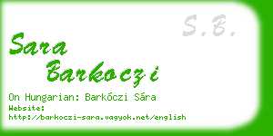 sara barkoczi business card